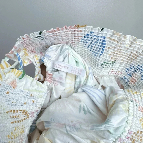 Zara Womens Size Small Off Shoulder Multicolor Print Over Mini Dress - Picture 10 of 14